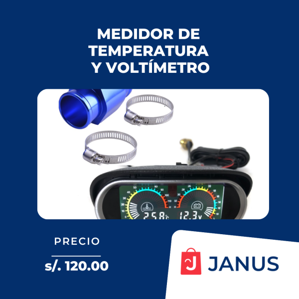Medidor de temperatura y voltímetro