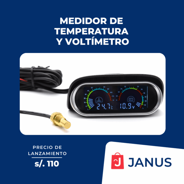 Medidor de temperatura y voltímetro