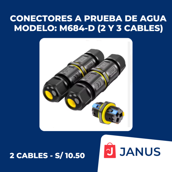 Conectores a prueba de agua para 2 cables